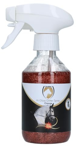 Holland Animal Care Excellent Hi Gloss Glitter Spray – Belle Brillance sur la Fourrure, la crinière et la Queue – Convient pour Les Chevaux – 250 ML – Orange