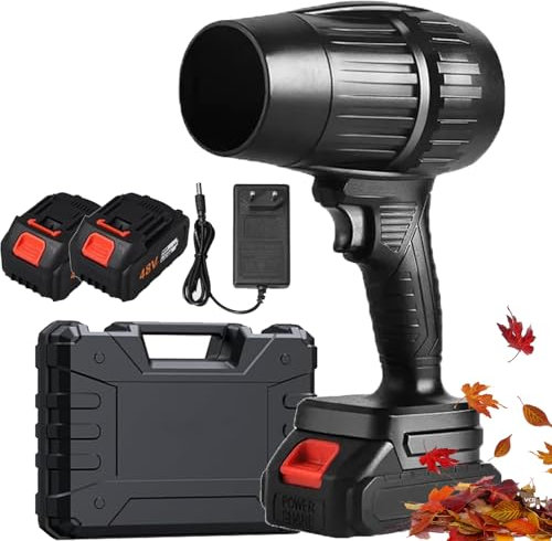 Turbojet Soplador, Soplador Turbo Jet, 2025 Nuevo Soplador De Hojas Bateria, Soplador De Aire Potente, Soplador InaláMbrico Air Force, For Secado Y Limpieza De AutomóViles (Black+2Batería)