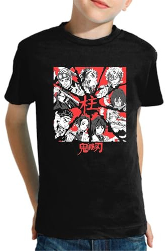 the Fan Tee Camiseta Infantil de Niño Niña Dibujos Animados Demon Cazadores de Demonios, técnicas de respiración, Silencio del Agua, Danza del Dios del Fuego 019 10 años
