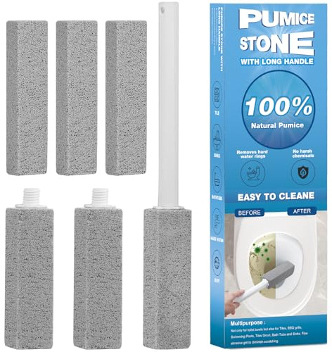6 Packs Pumice Stone Toilet Bowl Cleaner, Pumice Stone for Cleaning, Powerfully Cleans Hard Water Rings, for Cleaning Toilets, Bathtubs, Grills, Swimming Pools, Sinks