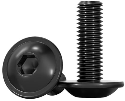 Linshuvudskruvar svart 304 rostfritt stål M2,5 M3 M4 M5 sexkant sexkant runt huvud med brickor pad-kragskruvar (M2,5 x 18 mm 50 st)