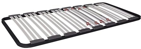 Miroytengo Somier 90x200 cm multiláminas con Reguladores Lumbares, Firmeza Adaptable, Tubo 40x30 mm y Laminas de Haya Natural (Sin Patas)