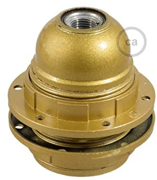 creative cables Kit portalampada E27 in bakelite con Doppia ghiera per Paralume - Oro