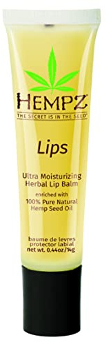 HEMPZ Herbal Ultra Moisturizing Lip Balm - Lip Treatment for Dry Cracked Lips, Provides Hydration and Nourishment for Men and Women - Premium, 100% Pure Natural Hemp Seed Oil - .44 oz