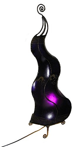 Simandra Orientalische Lampe Stehlampe marokkanische Hennalampe Lederlampe Tischleuchte Stehleuchte Orient Mogador Gecko 80 cm Color Lila