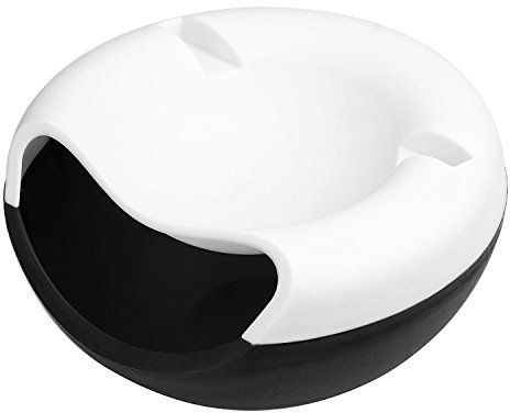 rukauf Snack-Schale Servier-Schale Schüssel für Snacks, Nüsse, Kerne mit Handy Halterung Schwarz-Weiß