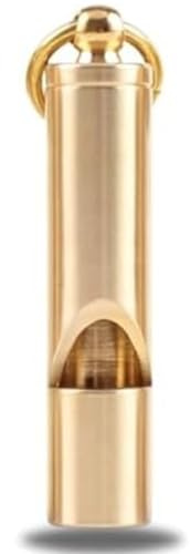 Loudest Brass Whistle — The Original 2-Inch Premium Emergency Whistle 125db+ One Piece Outdoor Survival Whistle On Key-Chain or Hang Around Your Neck and Carry it Anywhere!