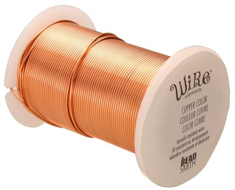 The Beadsmith Wire Elements 18-Gauge Lacquered Tarnish-Resistant Copper Wire for Jewelry Making, 10 Yard, 9.14 Meter Spool(Antique Copper Color)