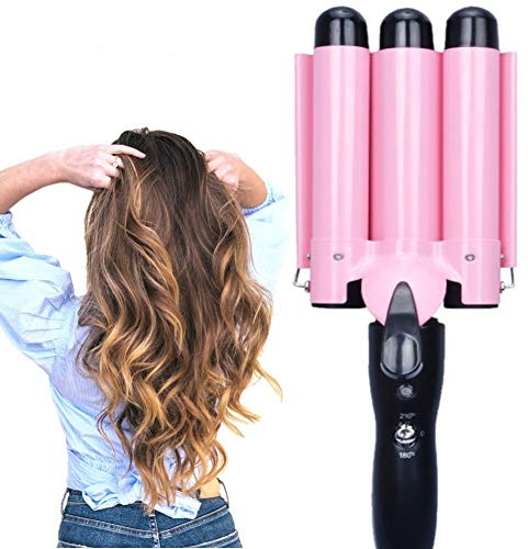 MODVICA 3 Jumbo Barrel Curling Iron Wand 32mm Hair Waver Temperature Adjustable Ceramic Big Waves Hair Crimper (1.25'')