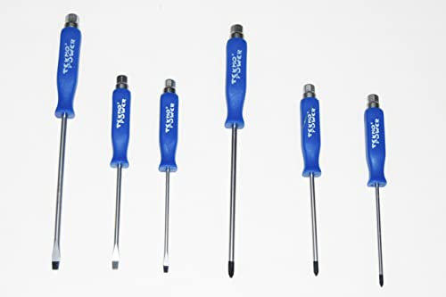 Set 6pz Cacciaviti Punta Magnetica a Taglio Croce Testa Battente Esagonale