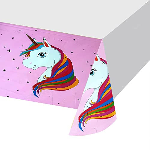 Tischdecke, Geburtstagsdekoration, Einhorn-Tischdecke zum Geburtstag, Tischdecke für Babyparty, Candy Bar, Geburtstag, Einhorn für Mädchen (Einhorn)