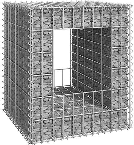 WIFESE 50 x 50 x 60 cm - Colonne en pierre - Panier à gabions - Jardinière surélevée - Parterre surélevé - Gabions - Clôture - Gabions - Panier à plantes - Panier à gabions en fer