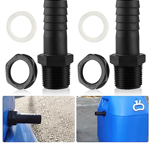 mizikuu Trop Plein Cuve, Lot de 2 Passe Paroi Cuve Eau 1000L Raccordement Cuve Raccord Récupérateur Eau de Pluie pour Citernes Raccord