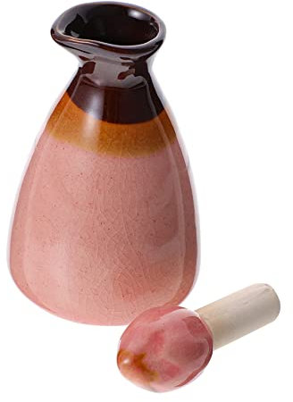 OKUMEYR Ceramic Essential Oil Bottle 80ml Pink High Foot Dispenser for Beauty Salon Aromatherapy Liquid Container