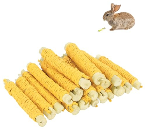 20st Kaningodis Kaninleksaker Kaningodis Kaninmat Kanintuggar Husdjur Söta bambupinnar originaldoft för kaninhamstertuggning (Jaune)