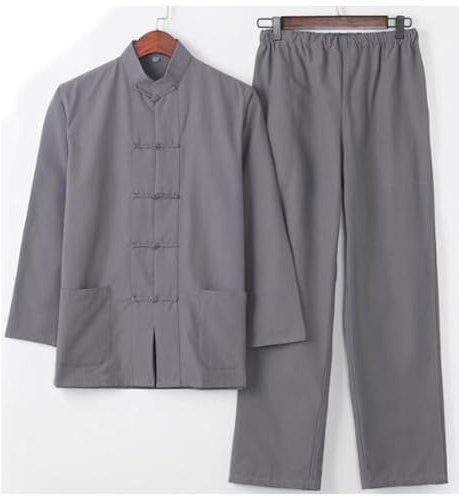 Herren Chinesischer Traditioneller Kampfsport-Anzug Kung Fu Tai Chi Classic Tangzhuang Langarm-Shirt Hose Trainingsuniform Trainingsanzug Herren Kungfu Tang Anzug G,170