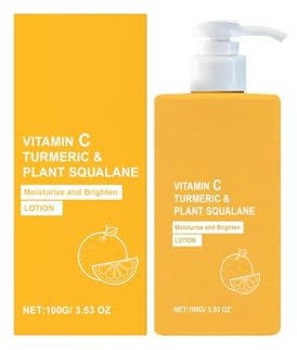 Vitamin c turmeric body lotion,100g creme hydratante visage,lait eclaircissant anti tache gamme corps,skincare,crème anti-âge raffermissante et éclaircissante pour éliminer les taches brunes