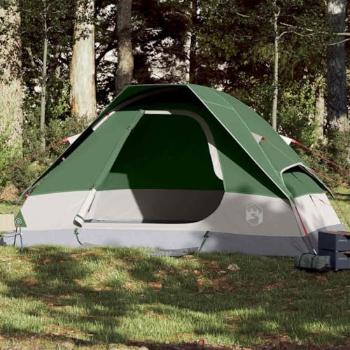 Owoxanthellate Tenda a cupola familiare per 6 persone, verde, 335 x 273 x 183 cm, in poliestere 185T con rivestimento in poliuretano, tetto a pioggia rimovibile, attacco E, leggera e robusta per