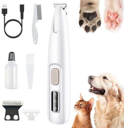 Chatinou Tondeuse de Précision pour Chat, Douceur & Sécurité, Tondeuse Chat Silencieuse, Rechargeable Par USB, Comprend un Éclairage LED, Compact et Pratique, Étanche