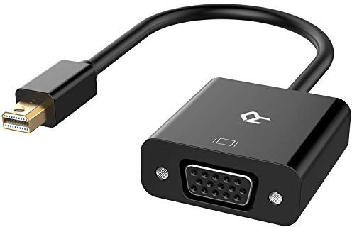 Rankie Adapter Mini DisplayPort (Thunderbolt) (Mini DP) auf VGA, Full HD 1080P Konverter, Schwarz