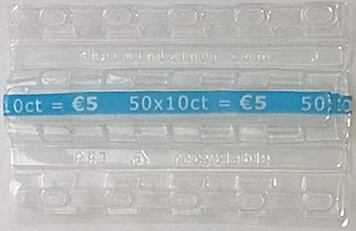 Monetique L250TC010SP Münzhüllen für 10-Cent-Münzen, transparent, stoßfest und einfach zu handhaben, ungewolltes Öffnen, 250 Stück