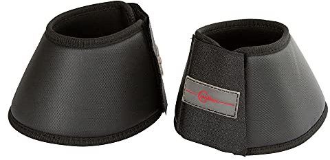 Covalliero, 2 x Hufglocken Protecto, schwarz, Shetty, Synthesekautschuk, Pferd, stoß absorbierend, doppelt gesicherter Klettverschluss