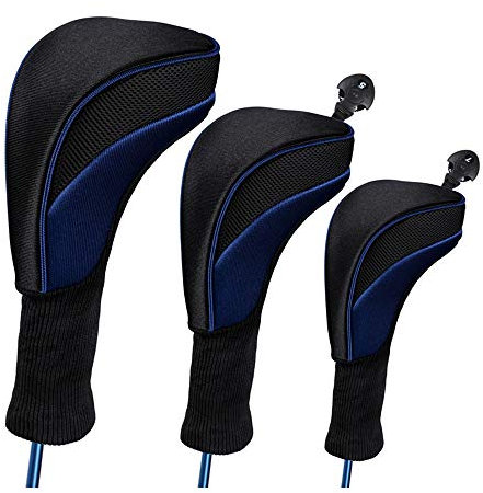 Namvo 3Pcs/Set Golf Club Head Covers, Golf Equipment Pole Protective Sleeve Professinal Golf Putter Head Protectors