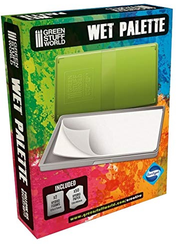 Green Stuff World Paleta Humeda - Wet Palette Antibacteriana para Pintar Figuras Miniaturas con Pintura acrílica