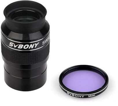 SVBONY SV154 Telescope Eyepiece 2 inch Super Wide Angle Eyepiece 70 Degree 26mm, Bundle with 2 inches Moon Filter