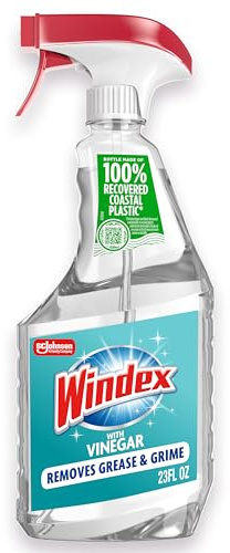 Windex Vinegar Glass and Surface Cleaner Spray Bottle, Packaging Designed to Prevent Leakage and Breaking, Surface Cleaning Spray, 23 Fl Oz