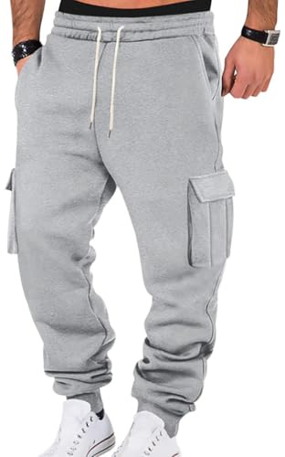 WINKEEY Pantaloni Tuta Uomo Pantaloni Sportivi Uomo con Tasche Pantaloni Casual a Vita Elastica