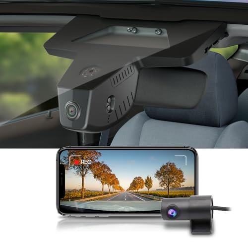Fitcamx Dash cam Vorne Hinten 2160P +1080P passend für BMW X2 U10 2024 2025 2026 (HD2-6576), OEM Dashcam mit akku, Dual HD Video WiFi, G Sensor, Loop-Aufnahme, WDR Auto Kamera, Plug&Play, 128GB Karte