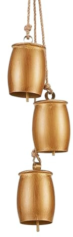 Campanas De Navidad - Cellas De En La Cuerda | Chime De Campana Rústica Hecha A Mano | Campana Decorativa Colgante | Arte De Pared para Chimenea Escalera Coronas De Ventana Árbol De La Sala De Es