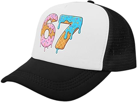 Genérico 67 Gorras de béisbol para niños Adultos, número Seis Siete Sombreros Impresos, Ajustable 67 Gorras de béisbol para Viajes Deportes Diario Correr Caminar