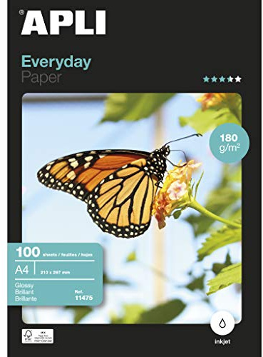 APLI Decadry 011475 Glossy Carta Fotografica, 100 Pezzi