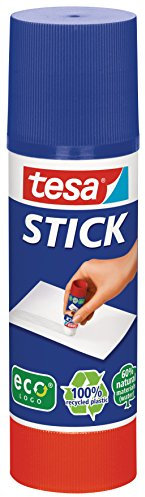 tesa Stick Pegamento en Barra ecoLogo, Barra de Pegamento sin Olor para Papel y Cartón, Sin Disolventes y Amigable con el Medio Ambiente, 1 x 40 g