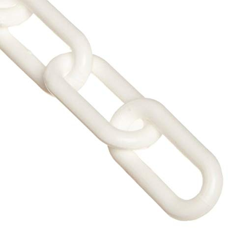 Mr. Chain Plastic Barrier Chain, White, 25 ft Length (51001-25)