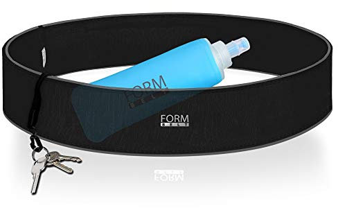 Formbelt Trinkgürtel inkl 350ml Softflask, Laufgürtel mit Trinkflasche, Handy universal passend für iPhone 11 Pro Max 8 X Samsung Galaxy S10e Note 10 A70 P30 Xiaomi Handytasche schwarz XXL