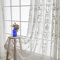 Amidoudou 2er-Set Vorhänge Weiß Transparent Tüllvorhänge Für Wohnzimmer Schlafzimmer Bestickte Tüllvorhänge Im Europäischen Stil (Weiß,230x140 cm)