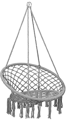 vidaXL Silla Colgante Hamaca Columpio Asiento Mecedora Jardín Patio Terraza Balcón Exterior Interior Oscilación Niños Infantil 80 cm Gris