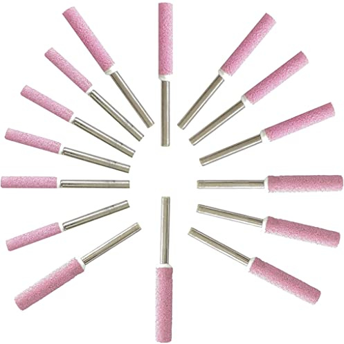15PCS Chainsaw Sharpener Set - 5/32 3/16 7/32 Pink Diamond Burr Files for Chain Saw Maintenance