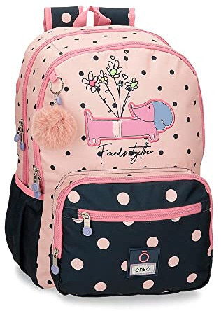 Enso Friends Together Sac à Dos Scolaire Double Compartiment Rose 32 x 44 x 17 cm Polyester 23,94 l, Rose, Sac à Dos Scolaire Double Compartiment