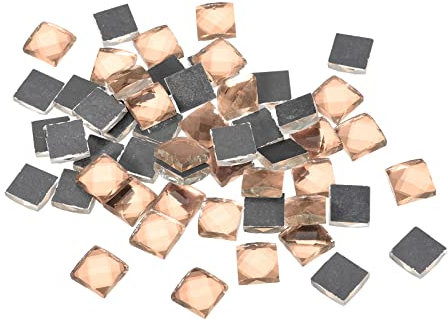 sourcing map Mosaïque Carrelage Tuile Tesselle, 13 Faces Paillettes Cristal pour Artisanat Vrac, Art Vitrail Verre 1 x 1cm pour Fait Main Bijoux Art Loisir Creatif (Paquet de 55, Rose)