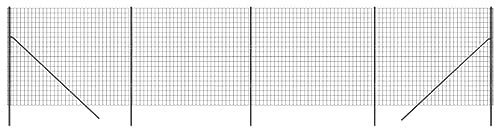 vidaXL Clôture en Treillis Métallique, Panneau de Clôture Décoratif, Barrière de Protection Jardin Patio Extérieur, Anthracite 1,6x10 m