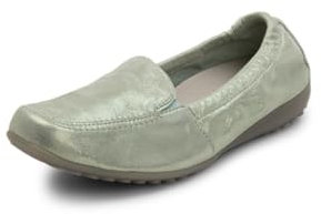 VITAFORM Mokassins Damen Leder Weite H - Bequeme und Elegante Damen Schuhe - Leichte Slipper aus italienischem Hirschleder grün 35