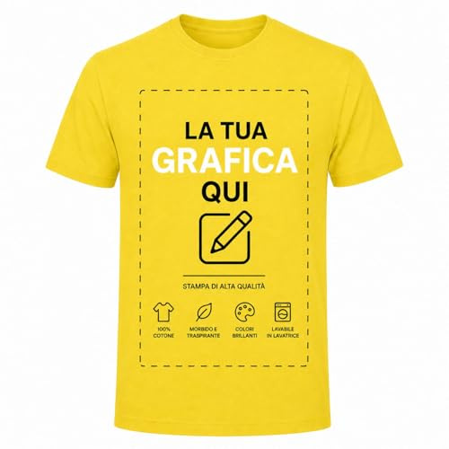 VENEZIANO T-Shirt Cotone Personalizzabile, Maglia Unisex Personalizzata con Stampa per Uomo e Donna, Maglietta Personalizzata su Richiesta 100% Made in Italy