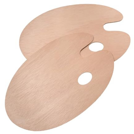 Nynkyon Wooden Oil Paint Palette, wooden paint palette 2 pack for Acrylic Watercolor Oil Paint DIY Art Craft Painting