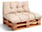 PFM HOME Palettenkissen Outdoor-Kissen für Palettensofa Palettenmöbel Europaletten - Gartenkissen - 1 x Rückenkissen 120 x 40 cm + 1 x Sitzkissen 120 x 80 cm - Beige