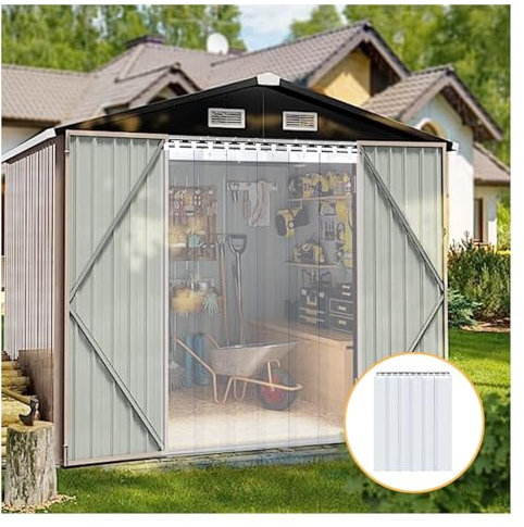 Kit de bande de porte en PVC transparent pour l'efficacité énergétique et la lutte contre les nuisibles, résistant aux intempéries, plastique lisse, parfait pour la maison ou le bureau, 180 x 320 cm