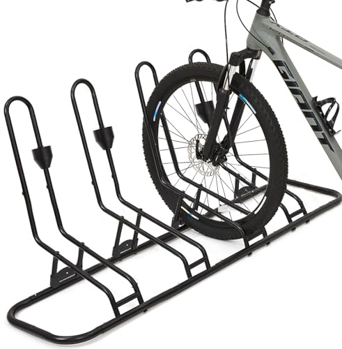 Kingarage 4 Floor Bike Rack, Safeguard Disc Brakes & Derailleurs Design, Waterproof Bicycle Stand Indoor/Outdoor/Garage Use, Fits 12-29 Tires, Upgraded 0.63 Steel Tubes for Stability